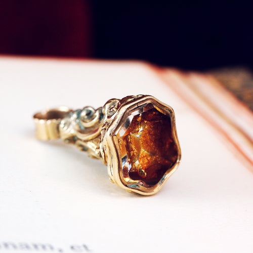Antique Georgian Citrine Coloured Glass Fob