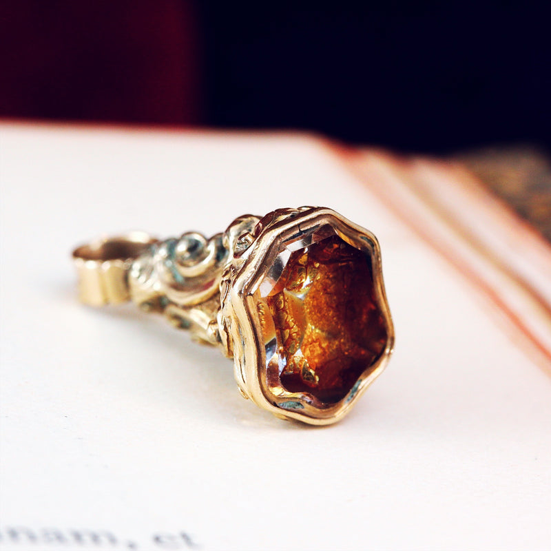 Antique Georgian Citrine Coloured Glass Fob