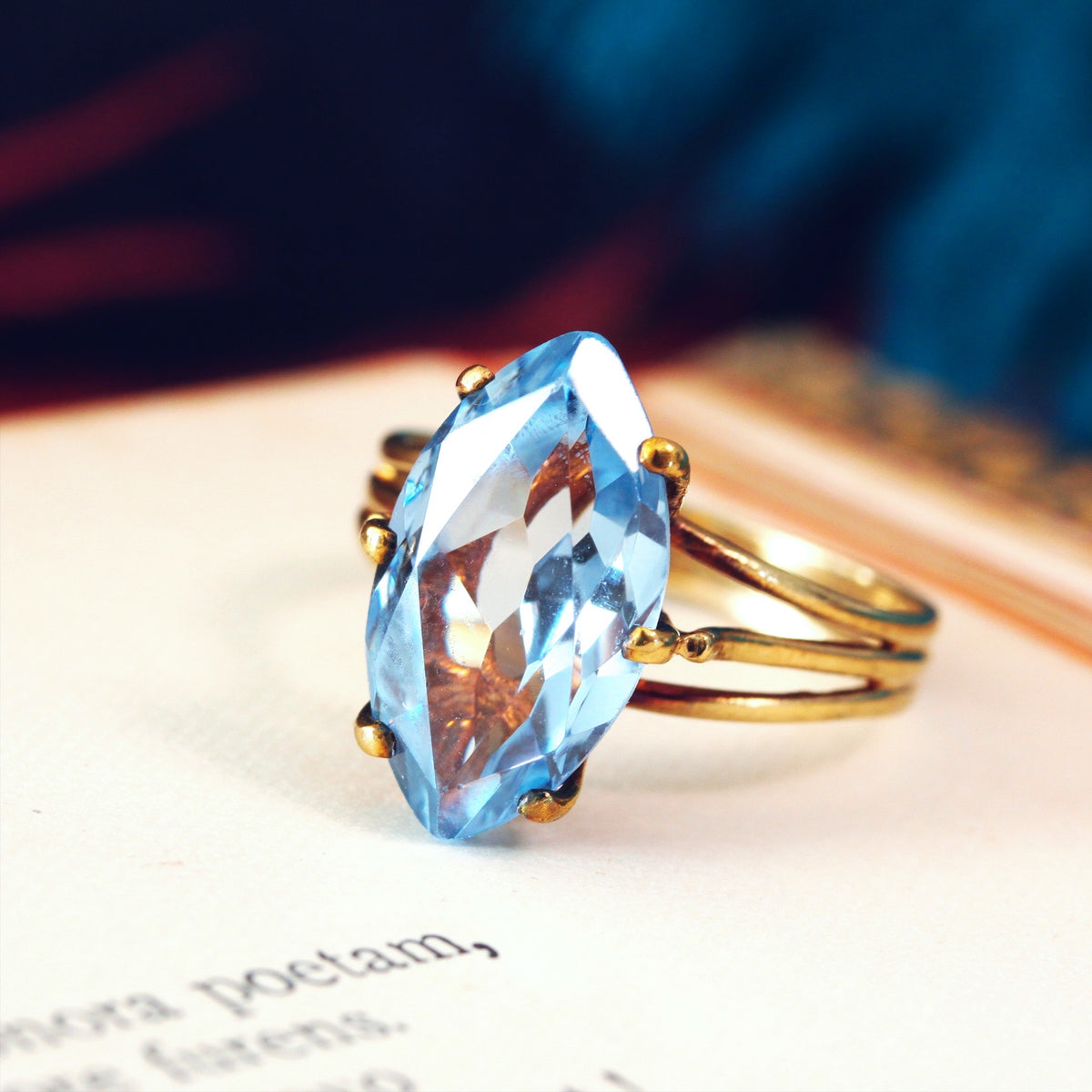 Fabulous Vintage Blue Spinel Cocktail Ring