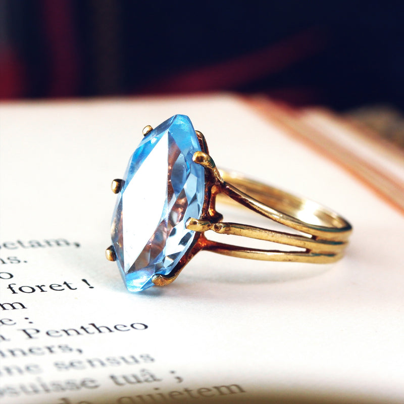 Fabulous Vintage Blue Spinel Cocktail Ring