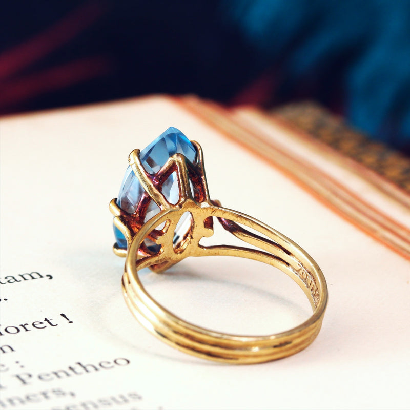 Fabulous Vintage Blue Spinel Cocktail Ring