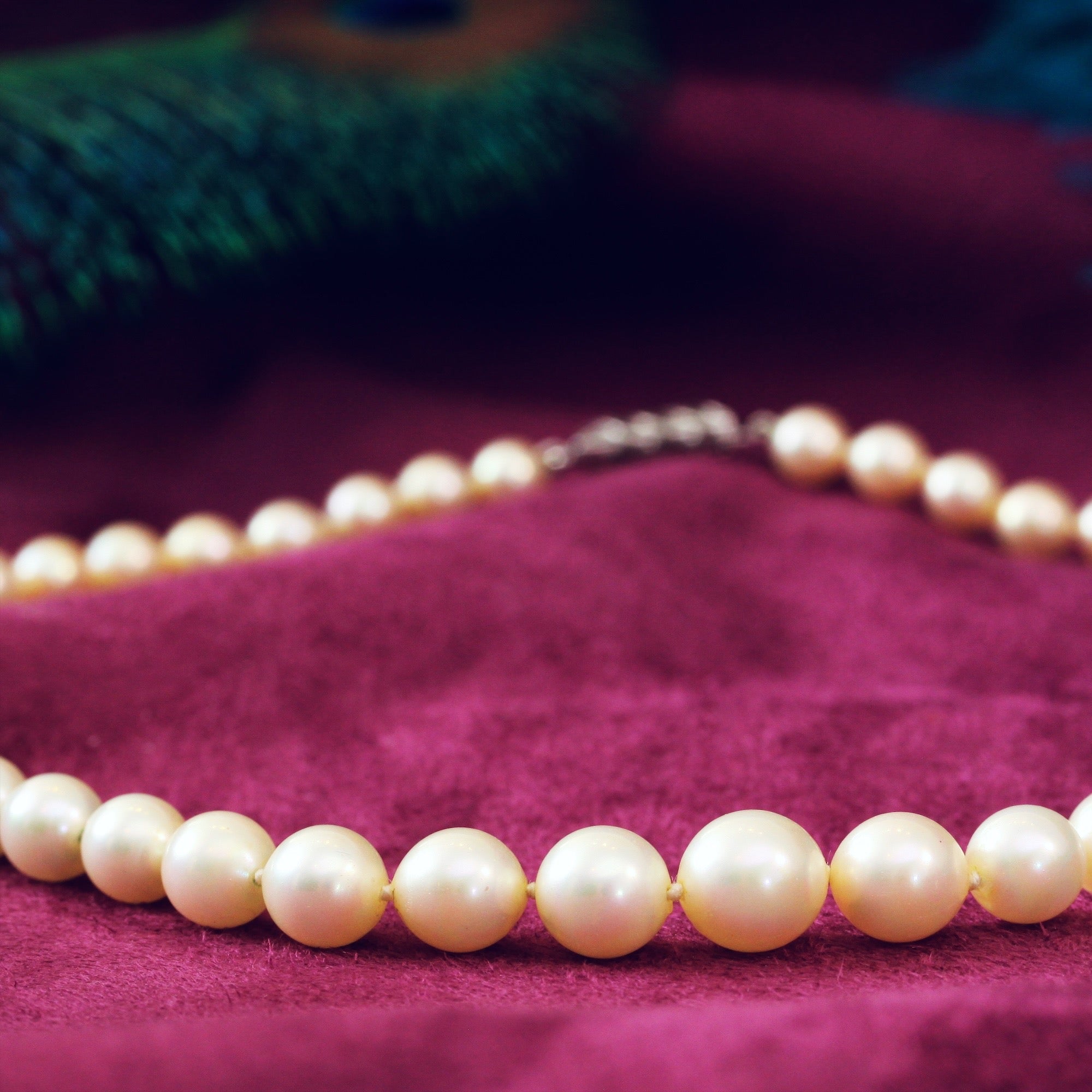 Faux pink pearl sale necklace
