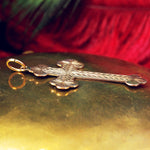 Antique 9ct Rose Gold Shamrock Cross