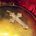 Antique 9ct Rose Gold Shamrock Cross