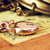 Antique Rosy Gold Heart Padlock Chain Bracelet