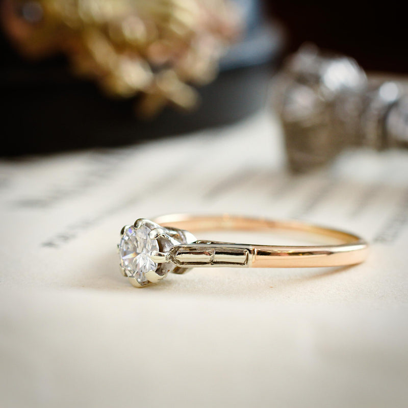 Vintage 0.45ct Brilliant cut Diamond Solitaire Engagement Ring