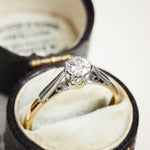 Glittering Sensation! Vintage Brilliant Cut Diamond Solitaire Ring