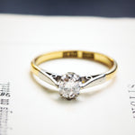 Vintage Brilliant Cut Diamond Solitaire Ring