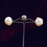 Vintage Freshwater Pearl Stud Earrings on 9ct Gold