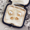 Vintage Freshwater Pearl Stud Earrings on 9ct Gold