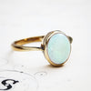 Milky Pink Vintage Crystal Opal Ring