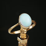 Milky Pink Vintage Crystal Opal Ring