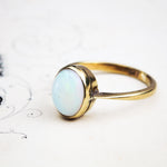 Milky Pink Vintage Crystal Opal Ring