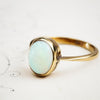 Milky Pink Vintage Crystal Opal Ring