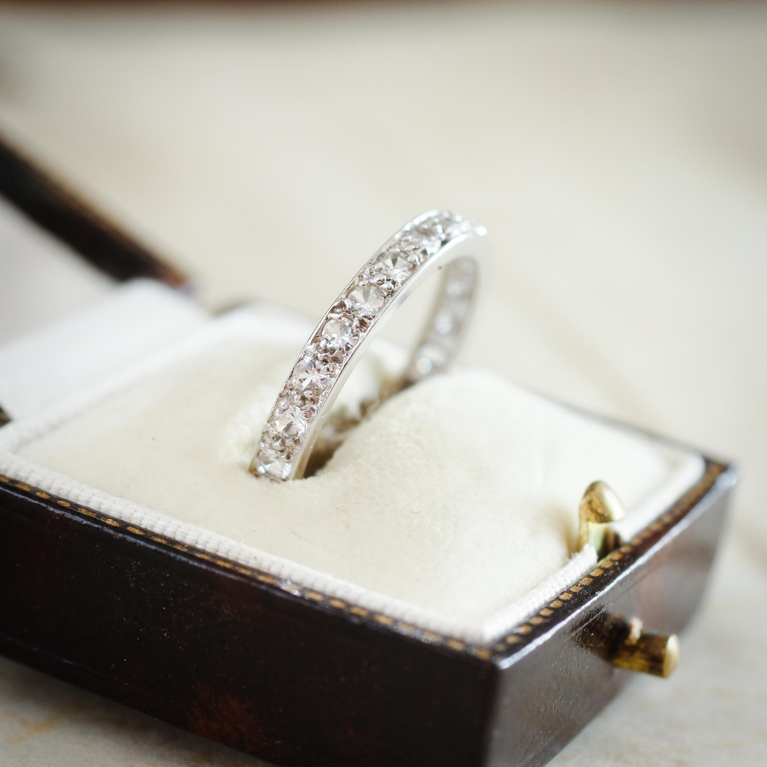 Vintage Size R White Gold Paste Full Eternity Ring Fetheray