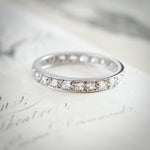 Vintage Size 'R' White Gold & Paste Full Eternity Ring