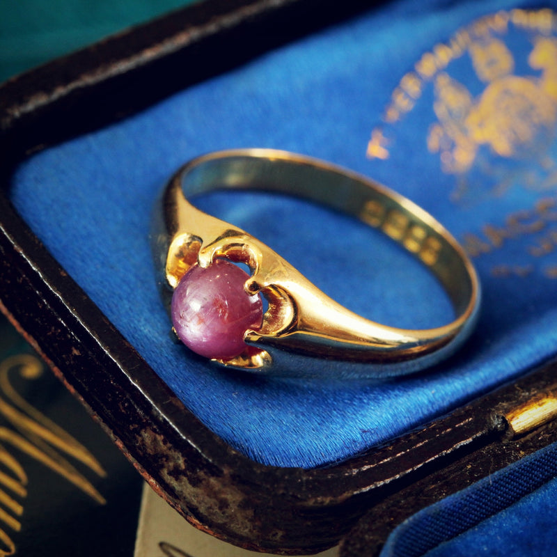 Antique Date 1915 Star Ruby Ring