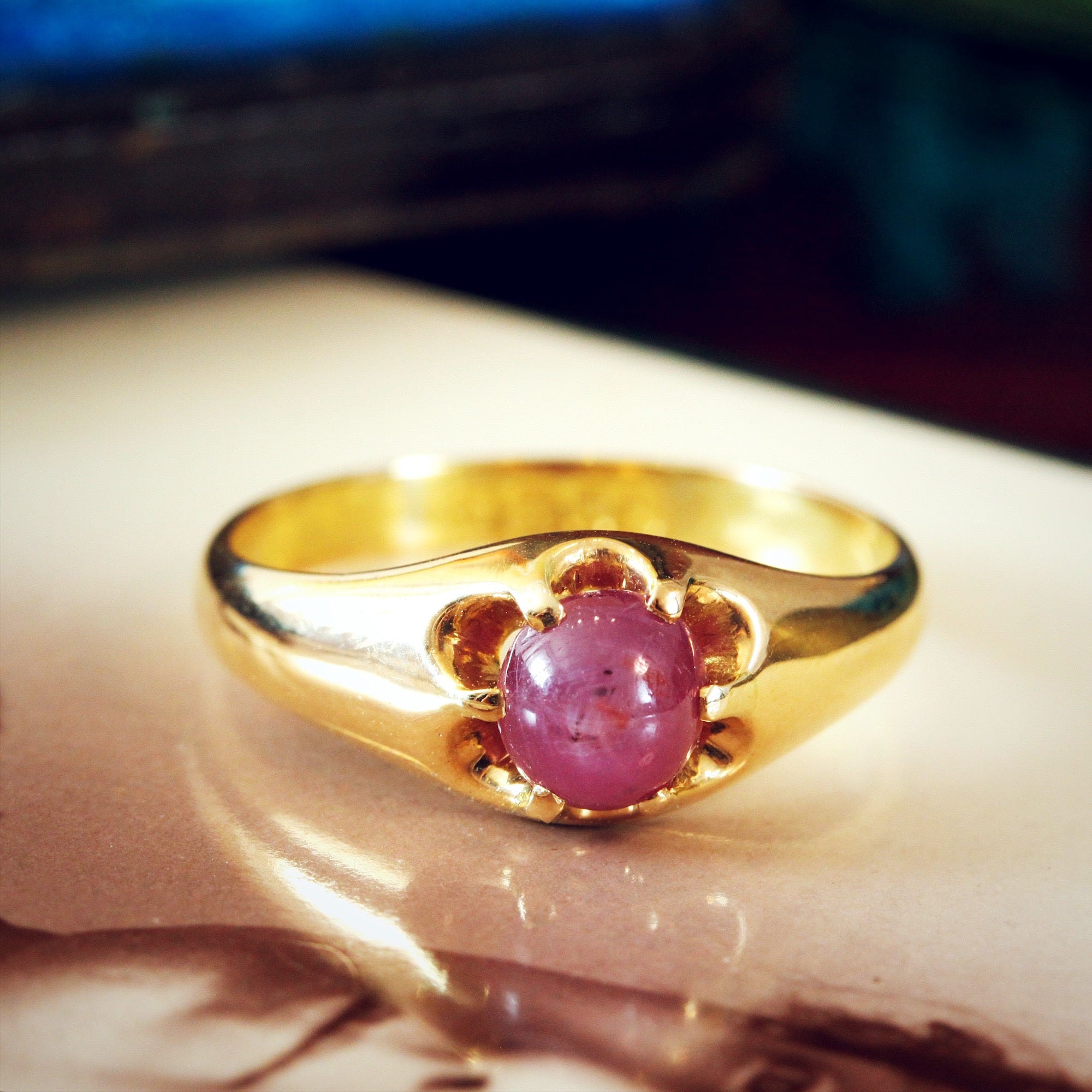 Antique Date 1915 Star Ruby Ring Fetheray