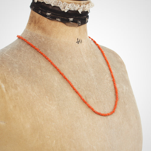 Precious Hand Carved Antique Georgian Coral Necklace