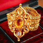 Magnificent and Rare Antique Continental 18ct Gold Citrine Bracelet