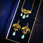 Ravishing Matching Set of Jugendstihl Art Nouveau Necklace and Earrings