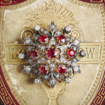 Ravishing Antique Victorian Ruby & Diamond Star