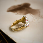Thou Dost Enthrall Me! Antique Georgian Ruby & Natural Pearl Cluster Ring