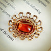 Extraordinary Antique Edwardian Citrine, Ruby and Diamond Brooch