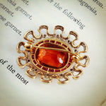 Extraordinary Antique Edwardian Citrine, Ruby and Diamond Brooch