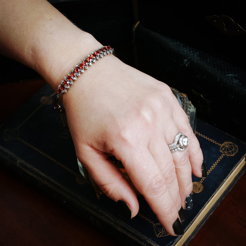 Joseph Brooks Faceted 8mm Hessonite Garnet Bracelet | Quadrum Gallery