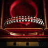 Antique Victorian Hessonite Garnet and Rose-cut Diamond Bangle Bracelet