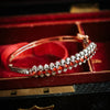 Antique Victorian Hessonite Garnet and Rose-cut Diamond Bangle Bracelet