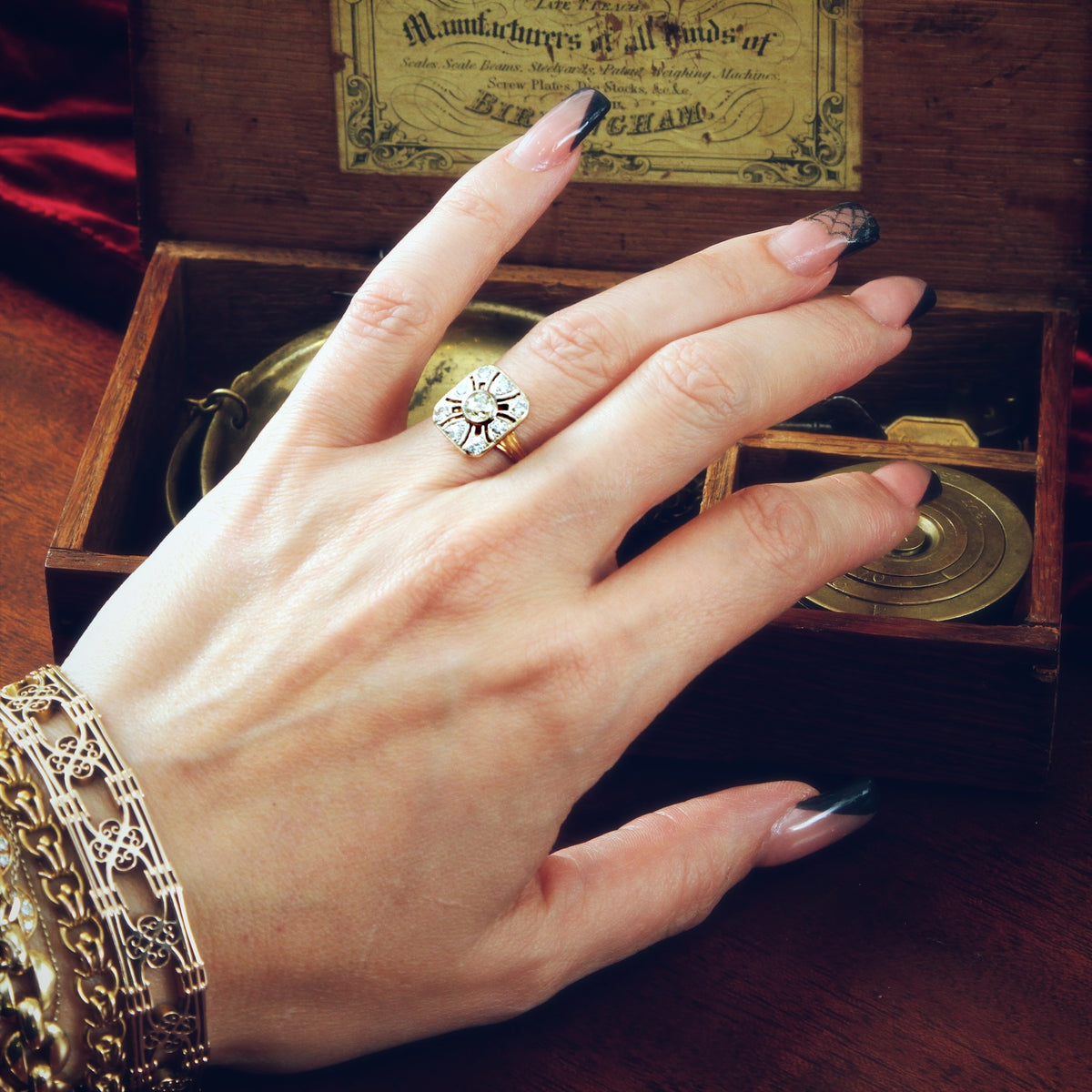 Vintage Art Deco Diamond Panel Ring
