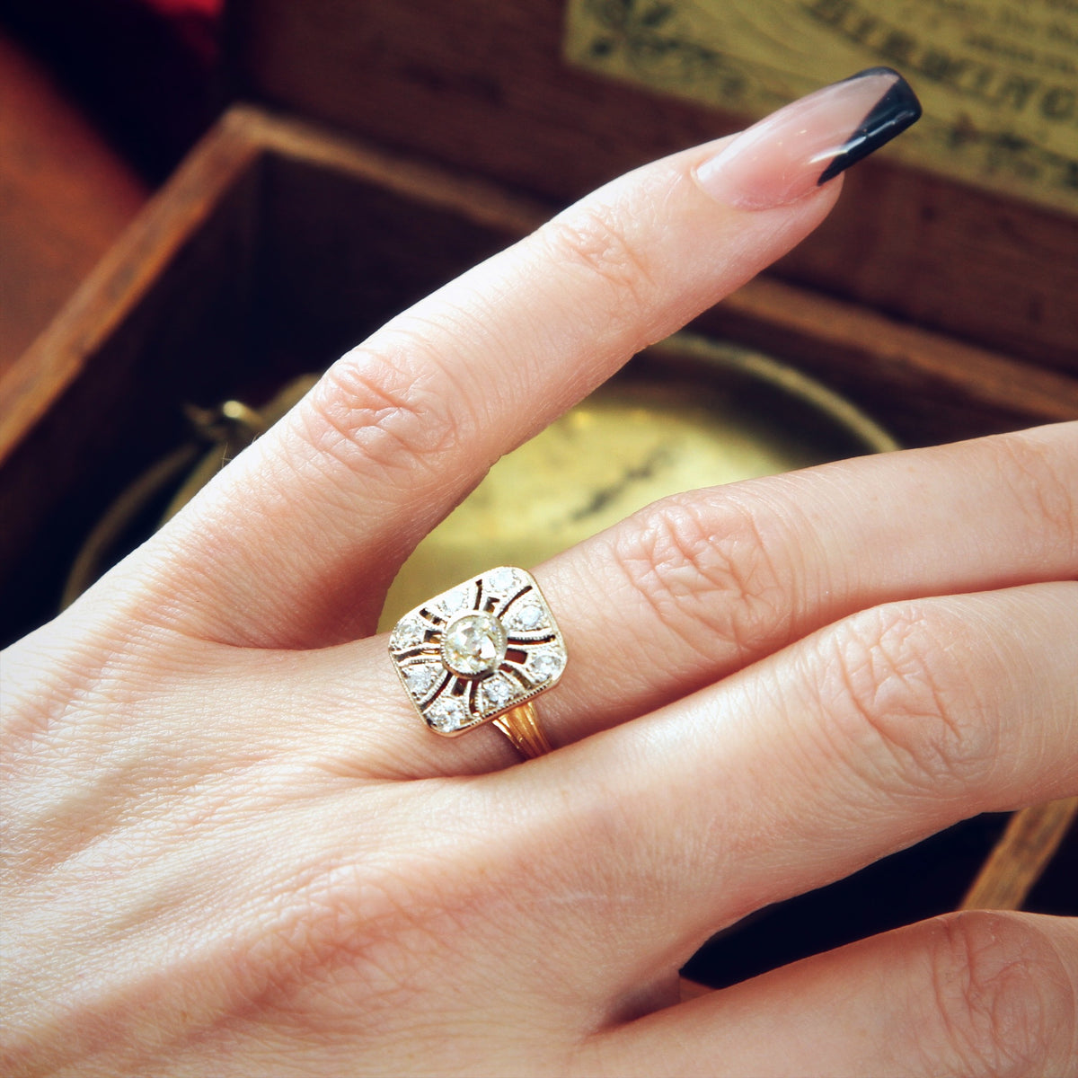 Vintage Art Deco Diamond Panel Ring