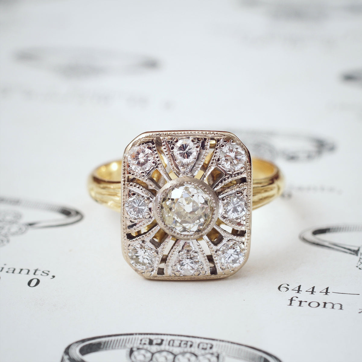 Vintage Art Deco Diamond Panel Ring