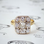 Vintage Art Deco Diamond Panel Ring