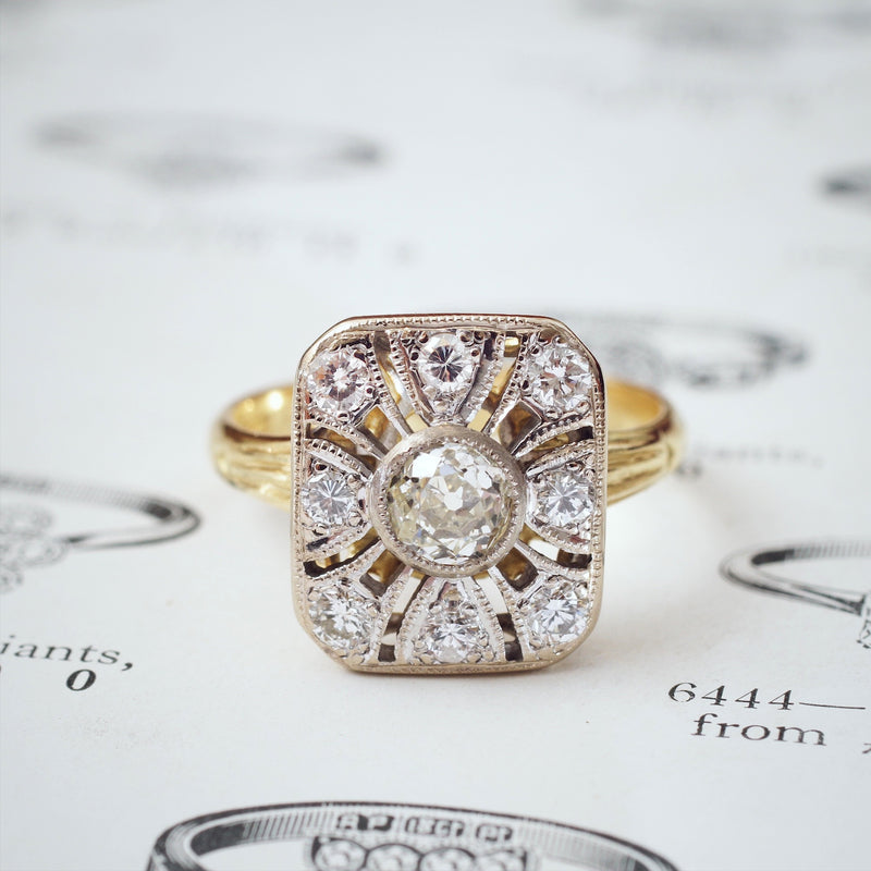 Vintage Art Deco Diamond Panel Ring