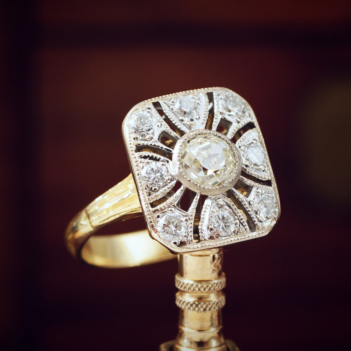 Vintage Art Deco Diamond Panel Ring