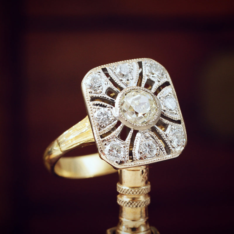 Vintage Art Deco Diamond Panel Ring