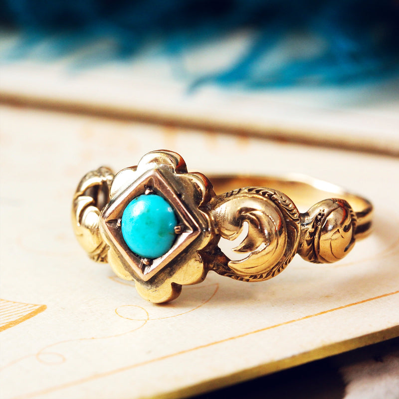 Turquoise and Gold Ring