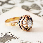 Unusual Merovingian Style Rose-Cut Diamond Ring