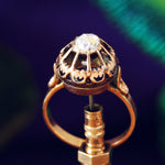 Unusual Merovingian Style Rose-Cut Diamond Ring