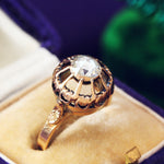 Unusual Merovingian Style Rose-Cut Diamond Ring