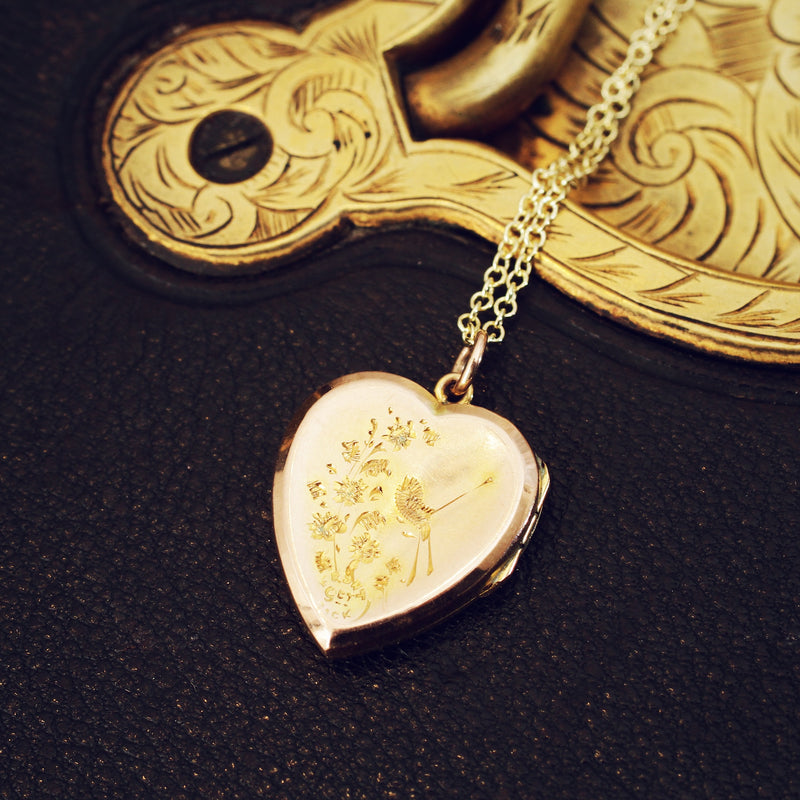 Sweet Vintage Gold LoveHeart Locket