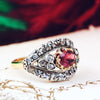 Vintage Blush Tourmaline & Rose Cut Diamond Ring