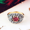 Vintage Blush Tourmaline & Rose Cut Diamond Ring