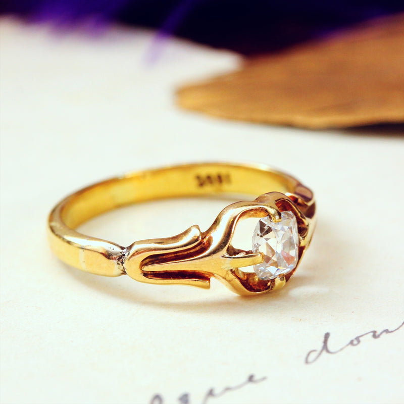 Antique Hand Cut Diamond Engagement Ring