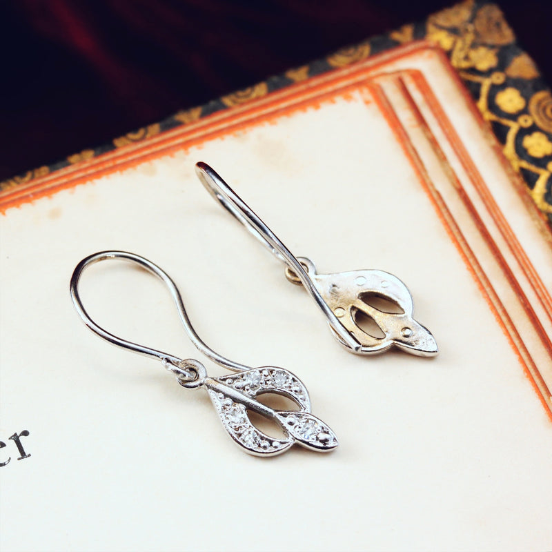 Dainty Vintage Style Diamond Drop Earrings