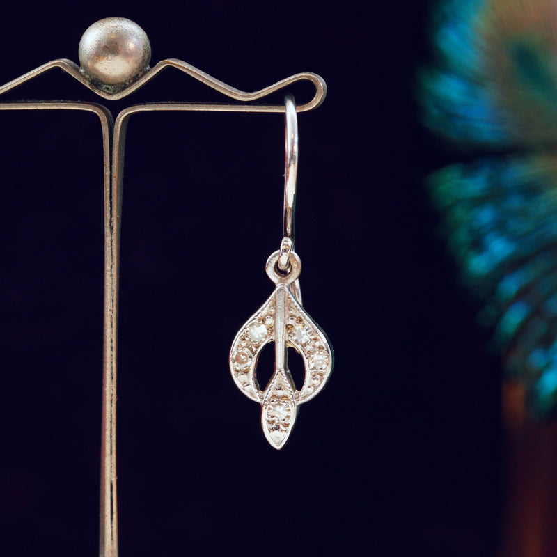 Dainty Vintage Style Diamond Drop Earrings