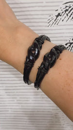 Matching Pair of Victorian Whitby Jet Snake Bracelets